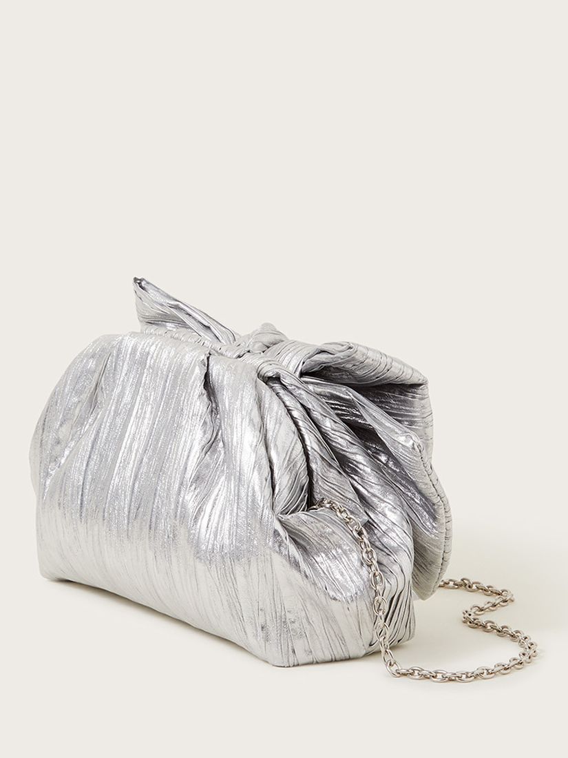 Buy Monsoon Bow Detail Clutch Bag, Silver Online at johnlewis.com