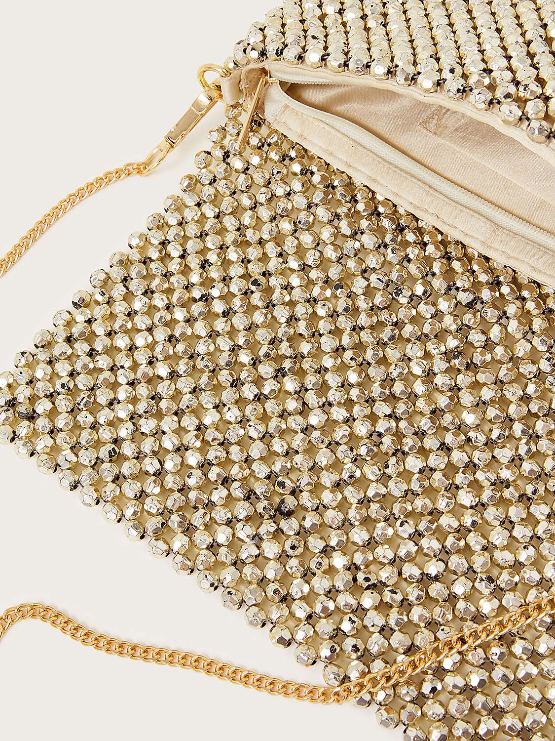 Buy Monsoon Beaded Clutch Bag, Gold Online at johnlewis.com