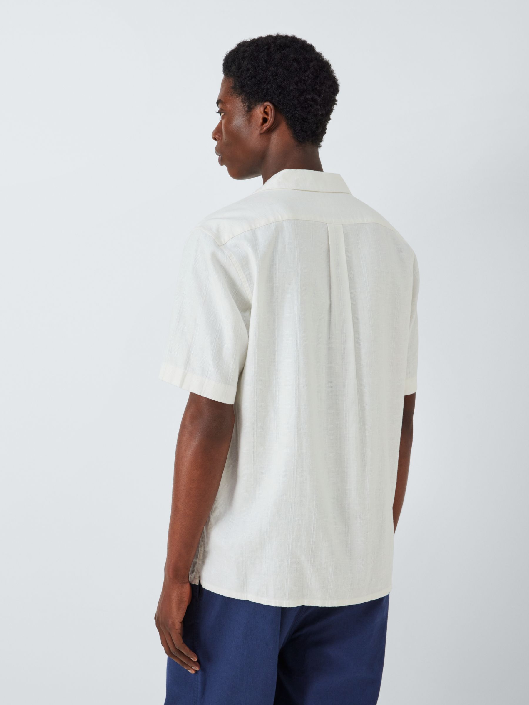 Buy John Lewis Short Sleeve Textured Linen Blend Shirt, Ecru Online at johnlewis.com