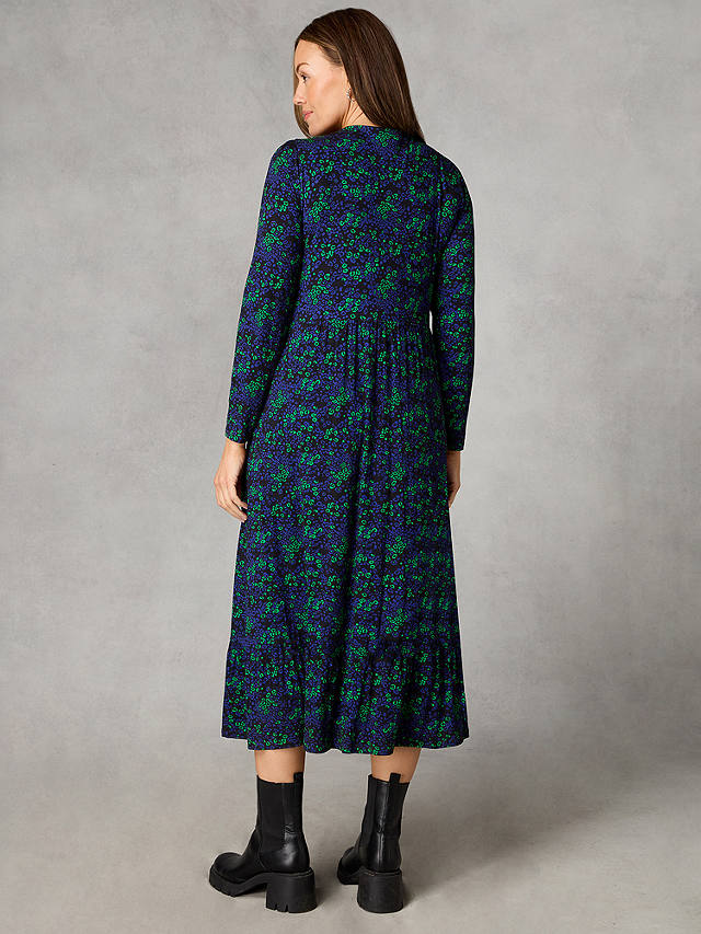 Live Unlimited Curve Petite Leopard Print Jersey Midi Dress, Black/Multi