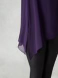 Live Unlimited Curve Chiffon Asymmetric Top, Purple