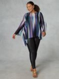 Live Unlimited Curve Ombre Chiffon Asymmetric Top, Purple/Multi, Purple/Multi