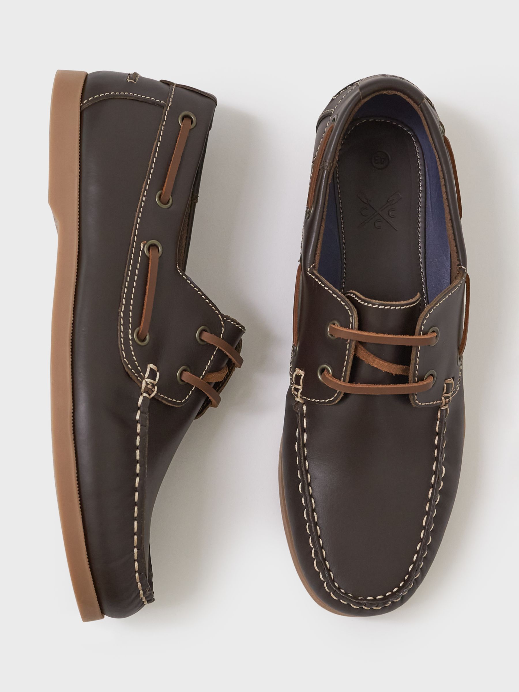 Buy Crew Clothing Autsell Leather Deck Shoes Online at johnlewis.com