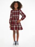 Tommy Hilfiger Kids' Tartan Check Dress, Red/Multi