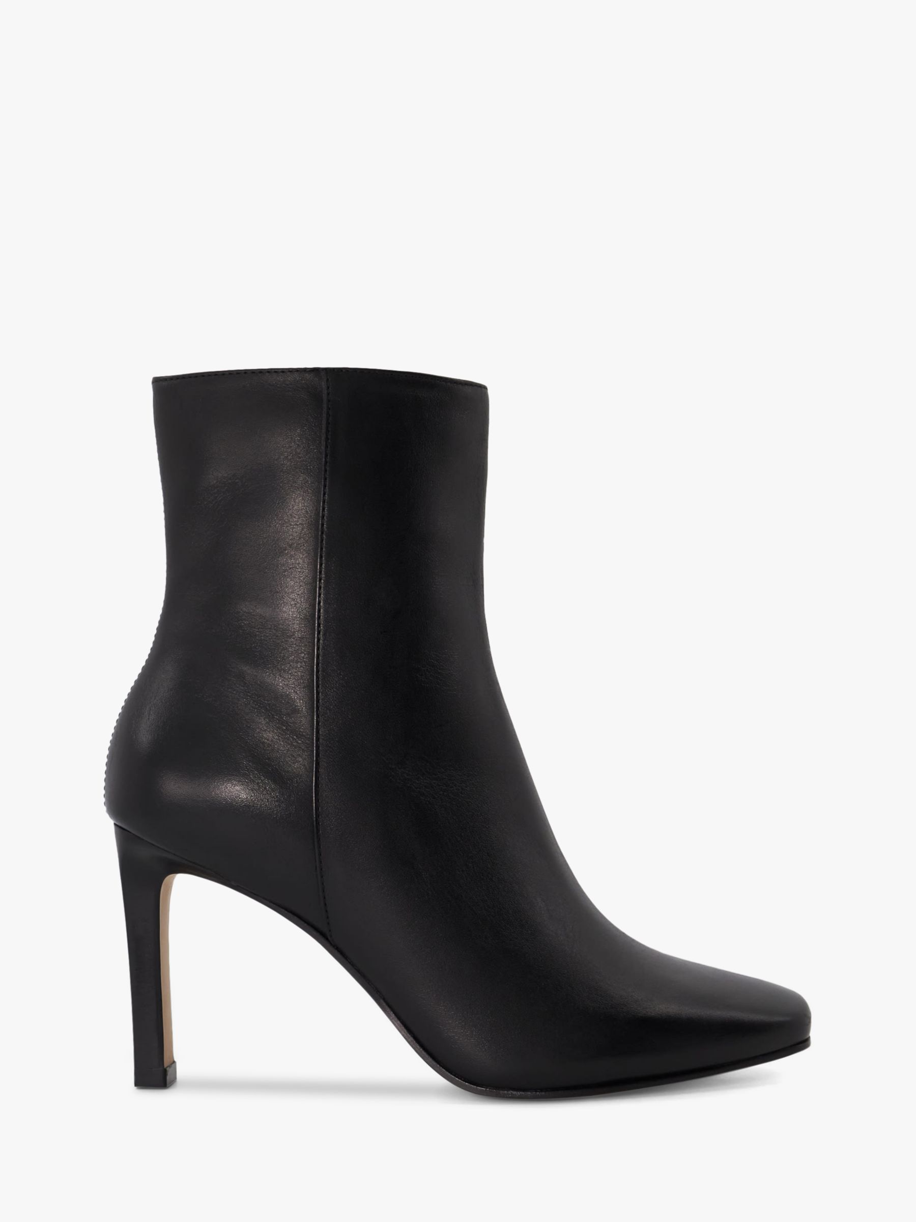 Buy Dune Oxygen Leather Block Heel Boots, Black Online at johnlewis.com