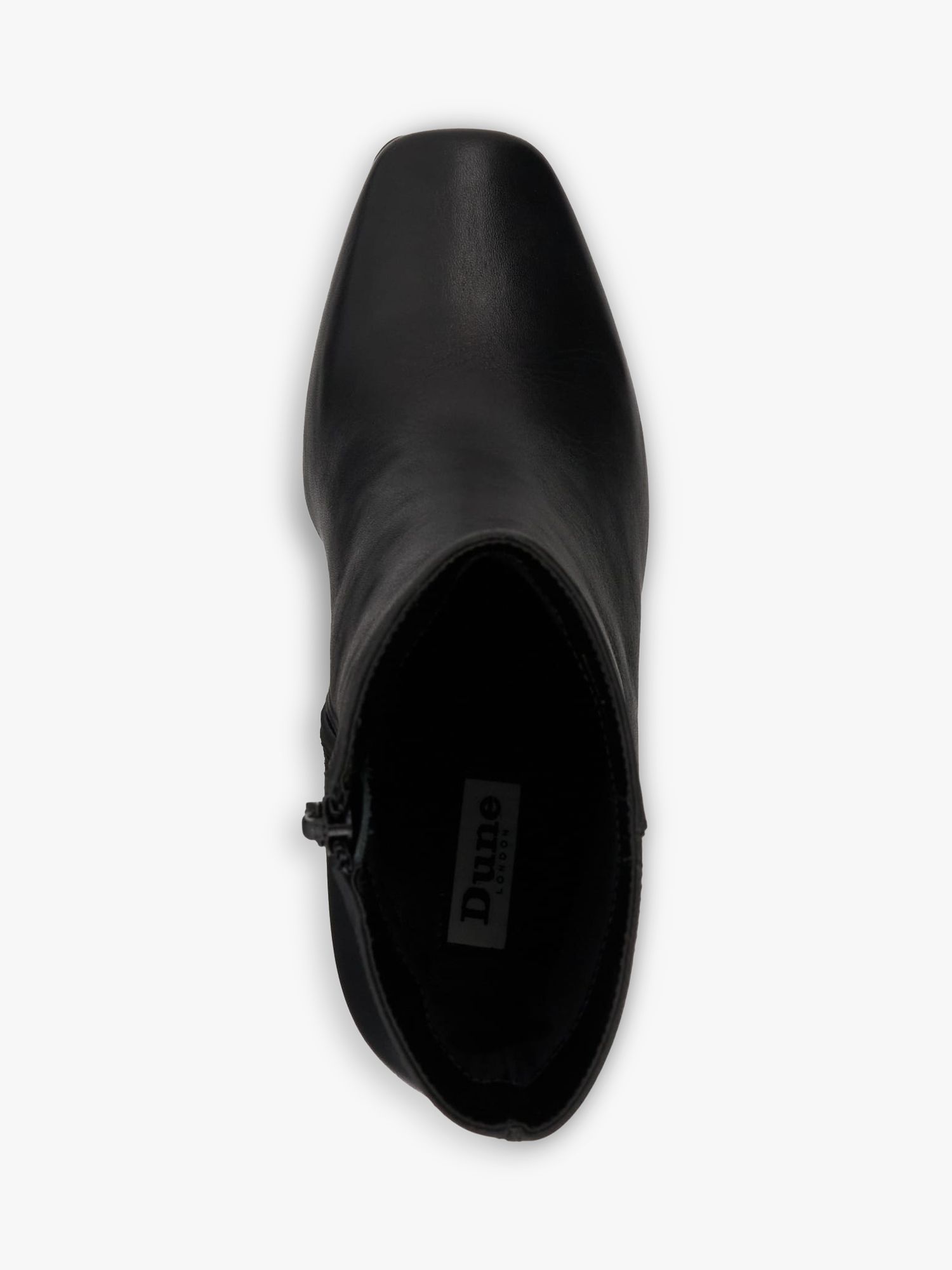 Buy Dune Oxygen Leather Block Heel Boots, Black Online at johnlewis.com