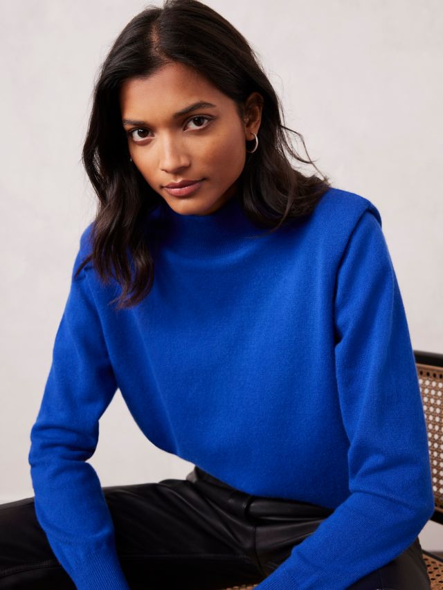 Blue polo neck discount top