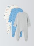 John Lewis Baby Bear Print Sleepsuit, Pack of 3, Multi