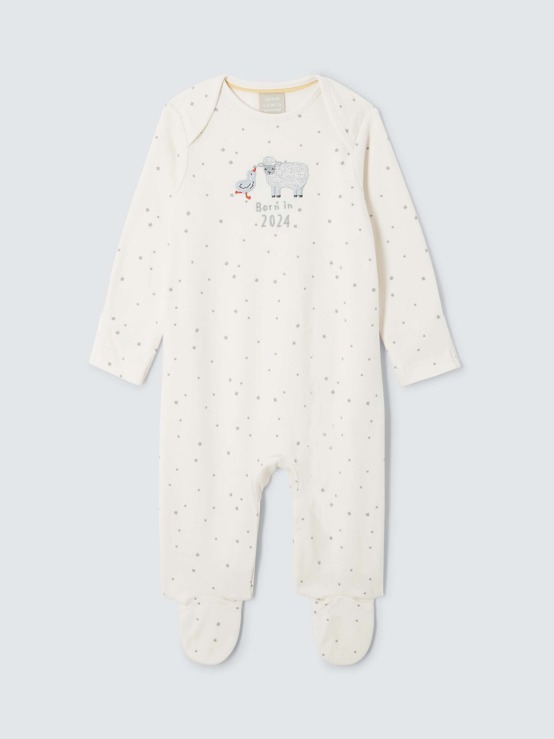 Buy John Lewis Baby Born in 2024 Star Sleepsuit, Cream Online at johnlewis.com