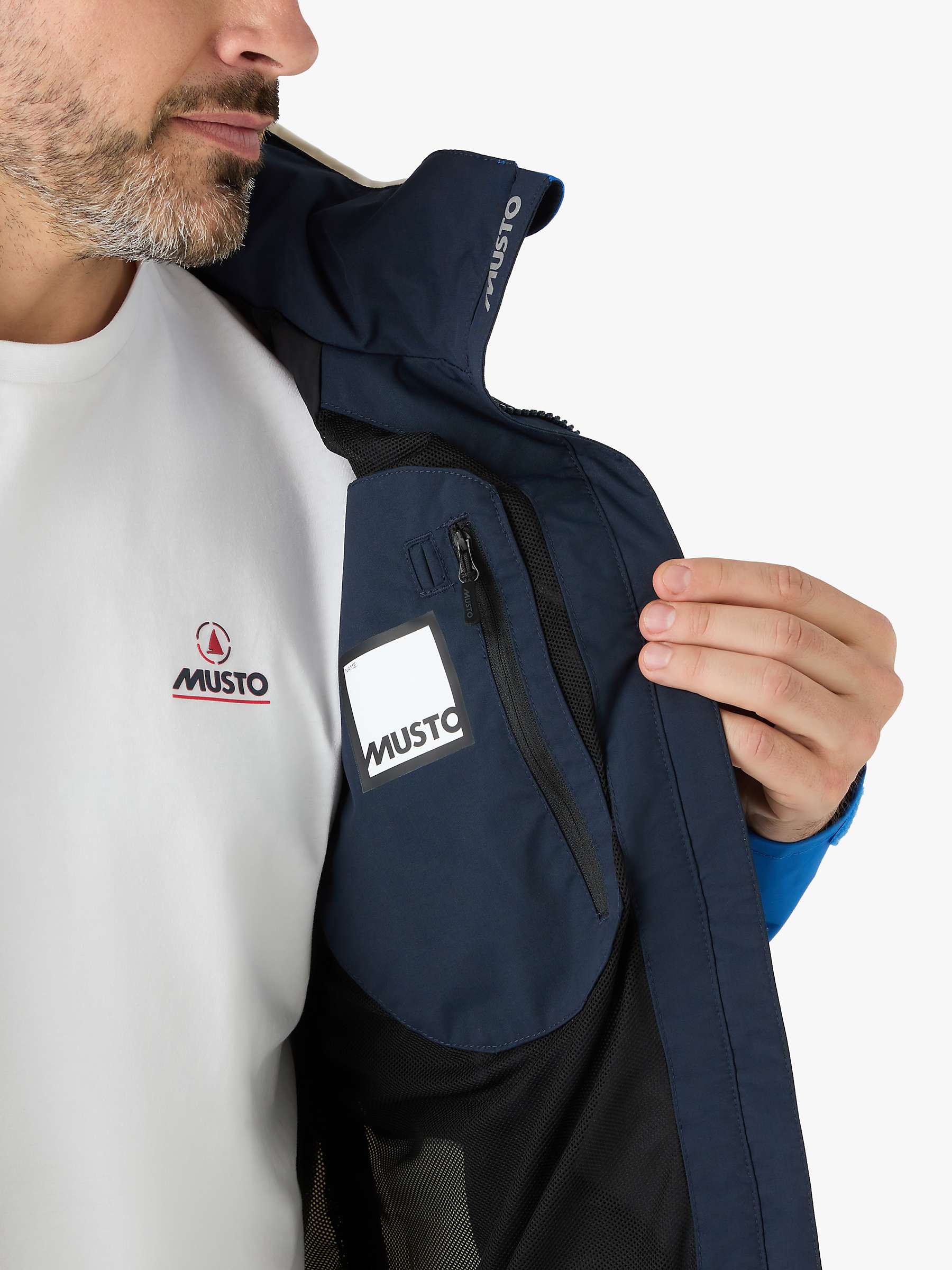Buy Musto Sardinia BR1 Men's Waterproof Jacket, Aruba Blue/Navy Online at johnlewis.com