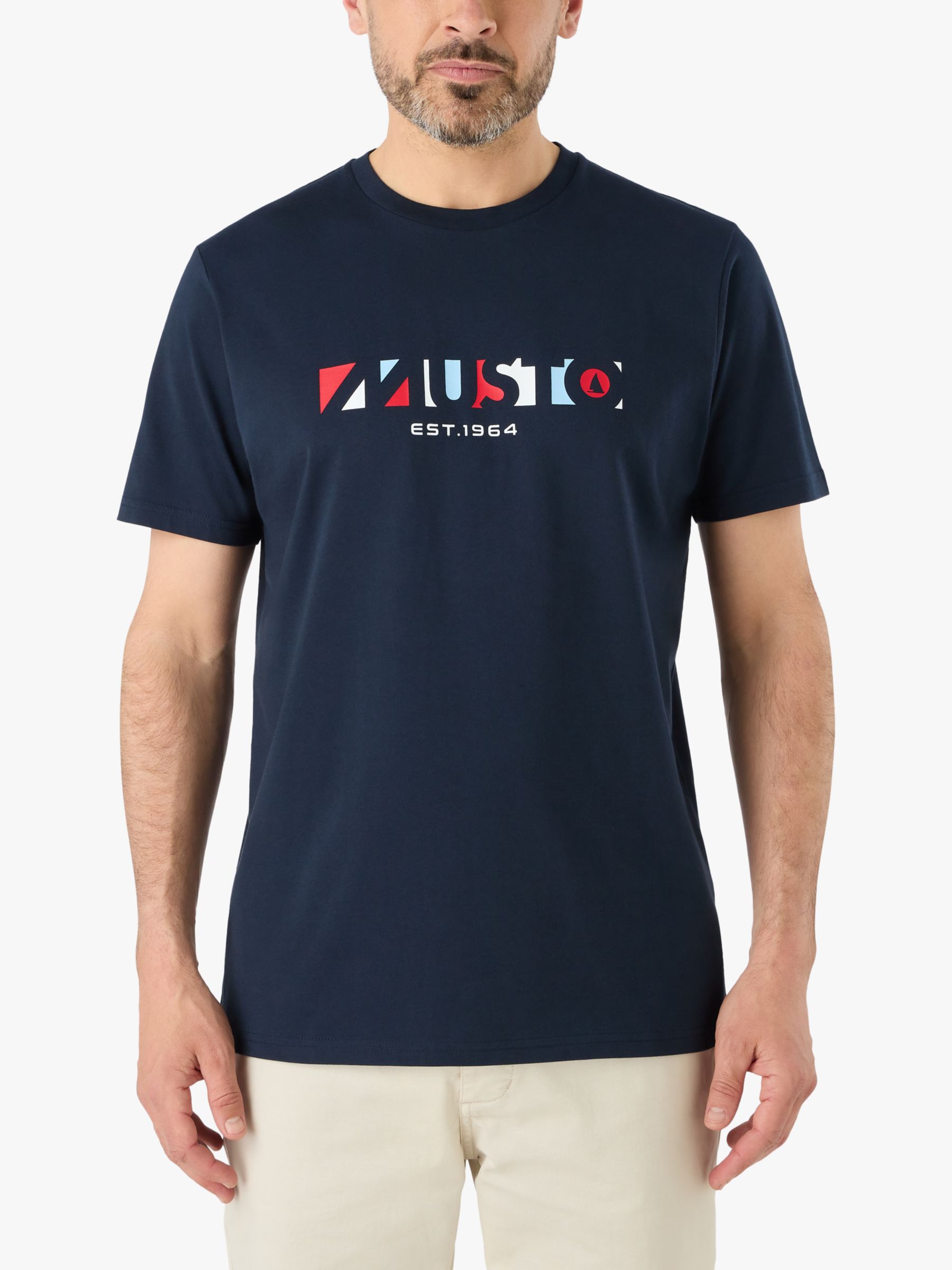 Musto 60th Anniversary Logo Short Sleeve T-Shirt, Navy, M