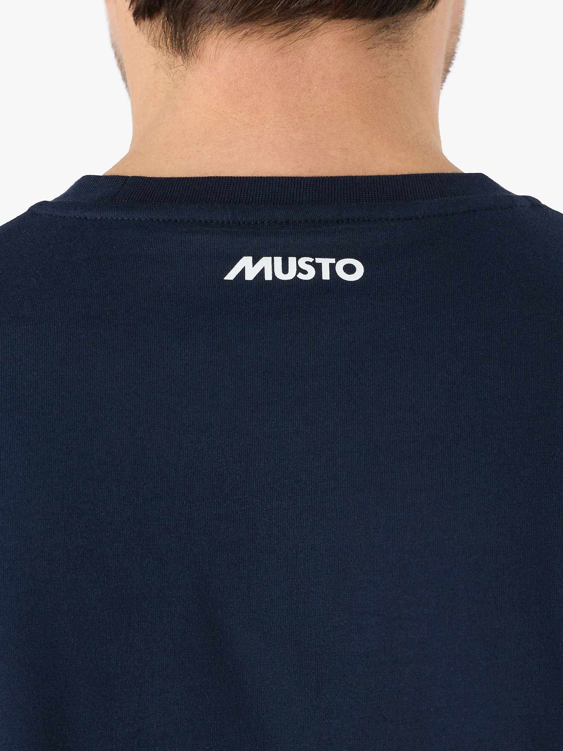 Buy Musto 60th Anniversary Logo Short Sleeve T-Shirt, Navy Online at johnlewis.com