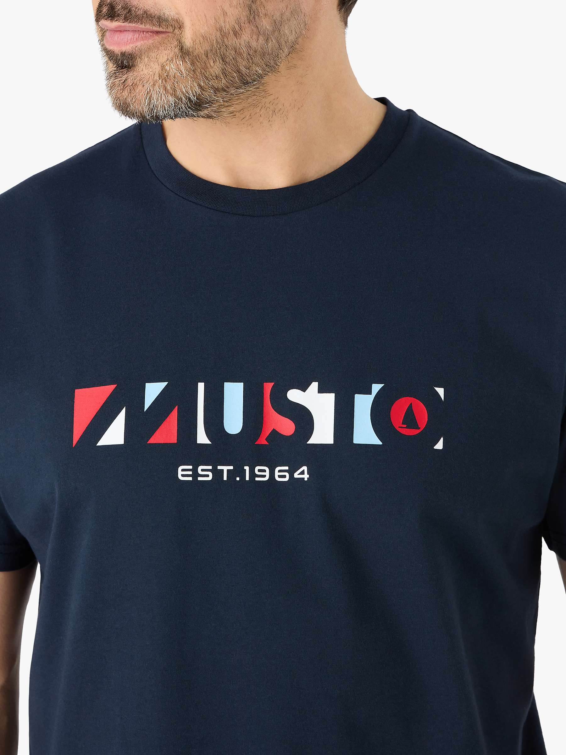 Buy Musto 60th Anniversary Logo Short Sleeve T-Shirt, Navy Online at johnlewis.com