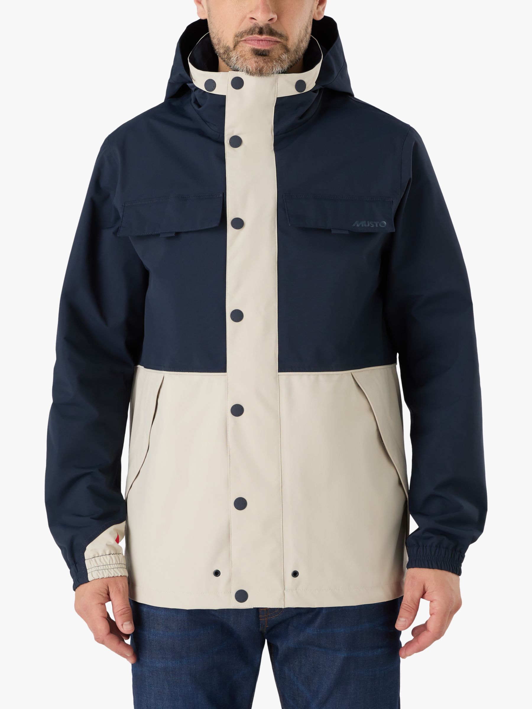Musto BRI Classic Waterproof Jacket, Pumice/Navy, M