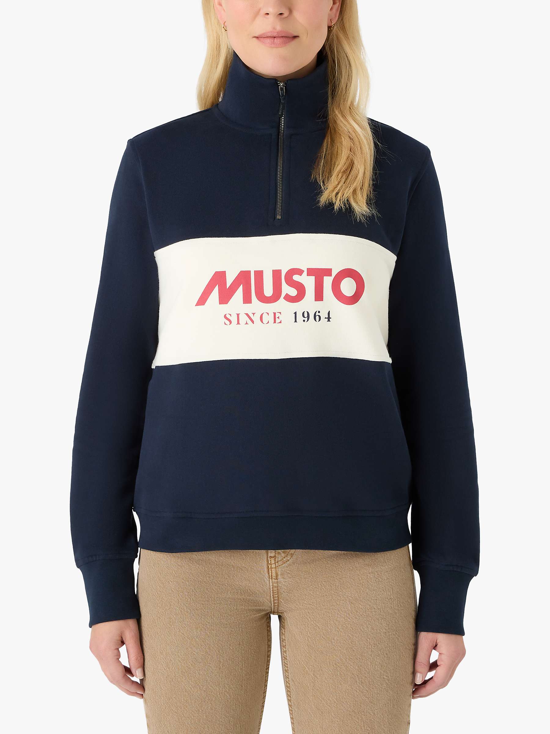 Buy Musto Relaxed Fit 1/4 Zip Jumper, Navy Online at johnlewis.com