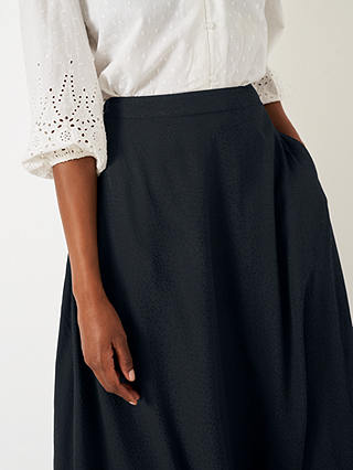 Crew Clothing Amber Jacquard Midi Skirt, Black