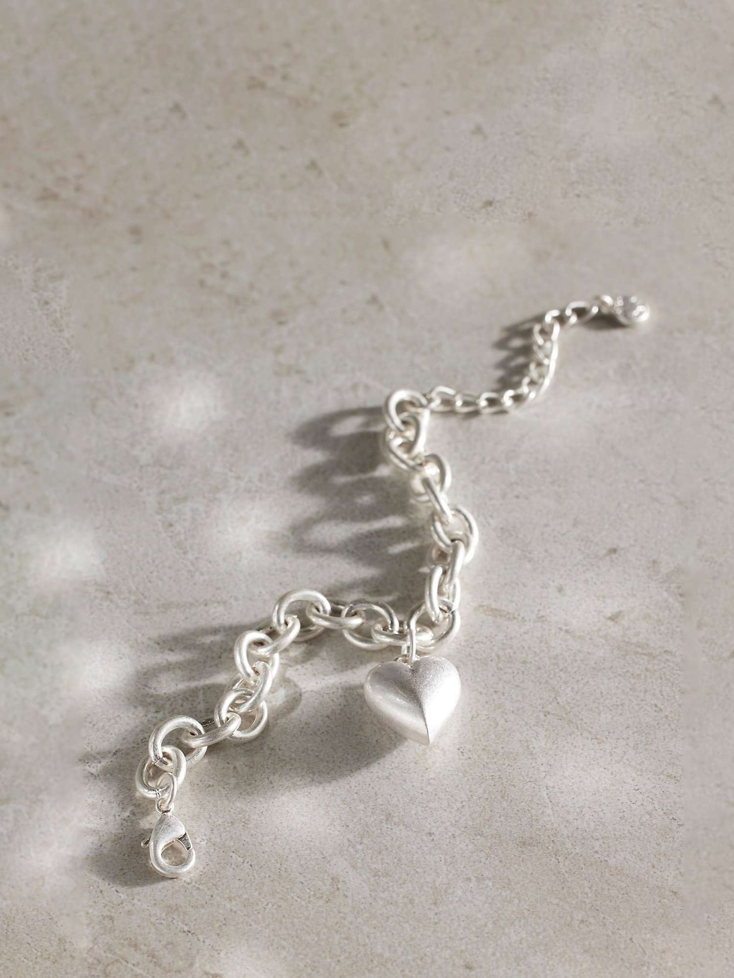 Buy Mint Velvet Silver Tone Heart Bracelet, Silver Online at johnlewis.com