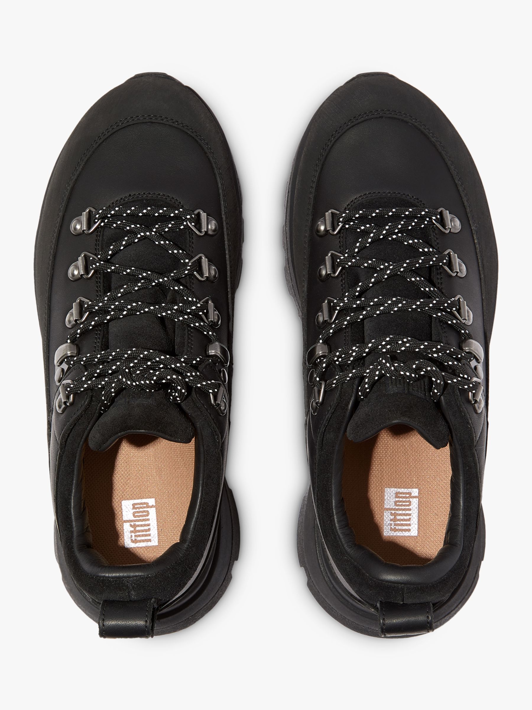 Buy FitFlop Neo-D-Hyker Leather Blend Walking Shoes, Black Online at johnlewis.com