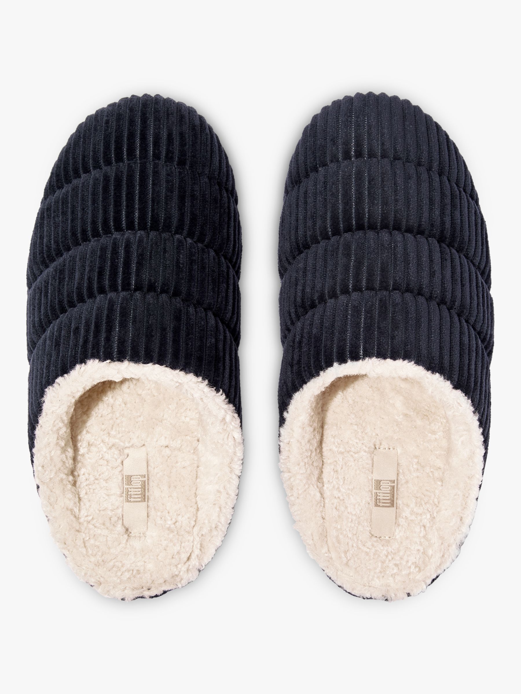 Buy FitFlop Chrissie Fleece Cordurouy Slippers Online at johnlewis.com