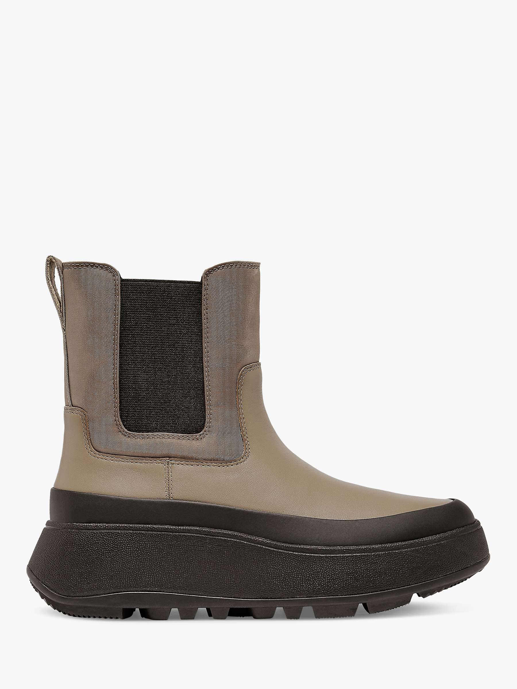 Buy FitFlop Water Resistant Fabric/Leather Flatform Chelsea Boots, Minky Grey Online at johnlewis.com