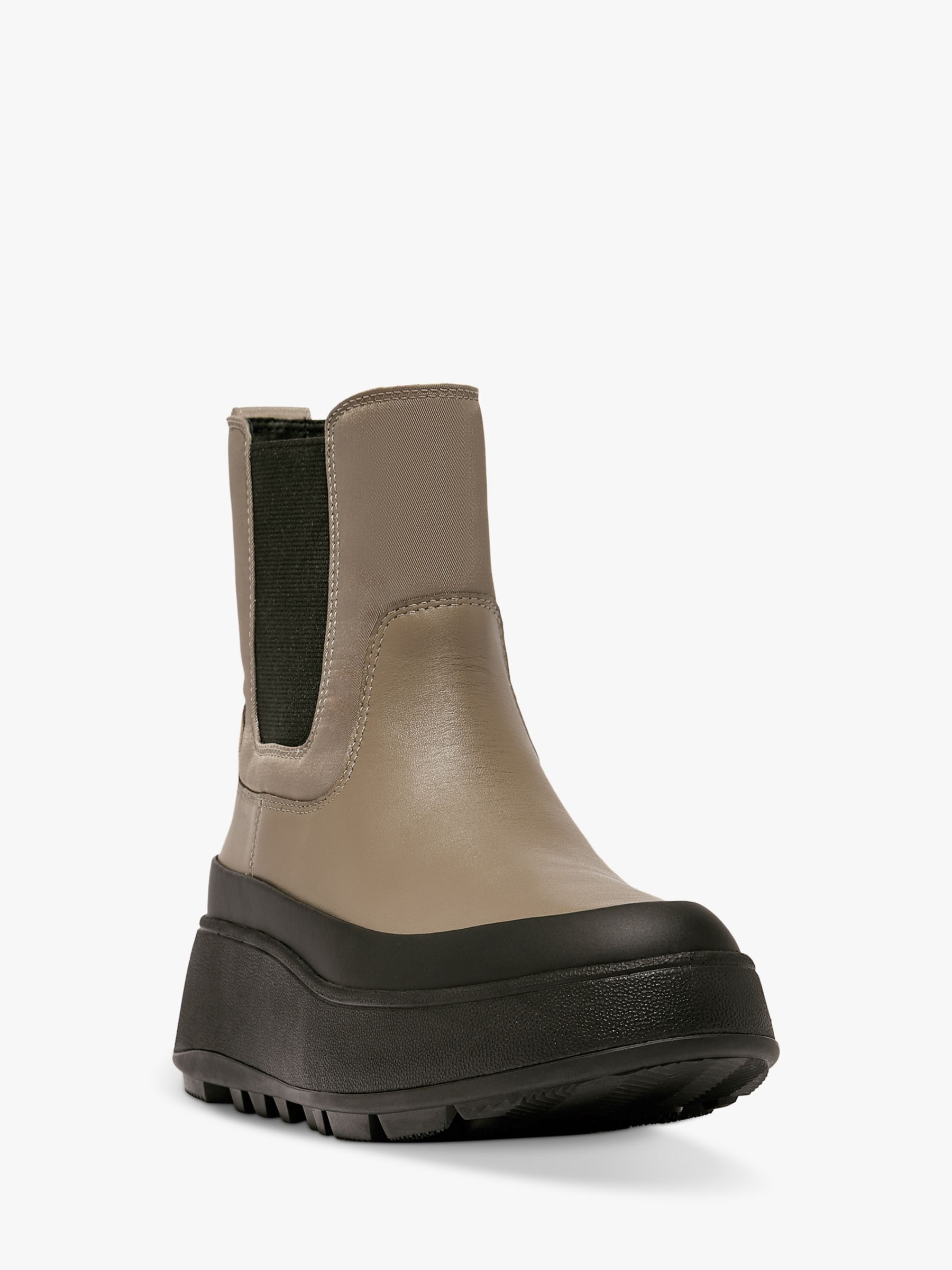 Buy FitFlop Water Resistant Fabric/Leather Flatform Chelsea Boots, Minky Grey Online at johnlewis.com