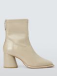 John Lewis ANYDAY Orchid Faux Leather Sock Stretch Ankle Boots, Taupe