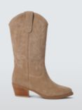 AND/OR Thorn Suede Embroidered Long Western Boots, Sand