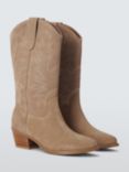 AND/OR Thorn Suede Embroidered Long Western Boots, Sand, Sand Cow Suede