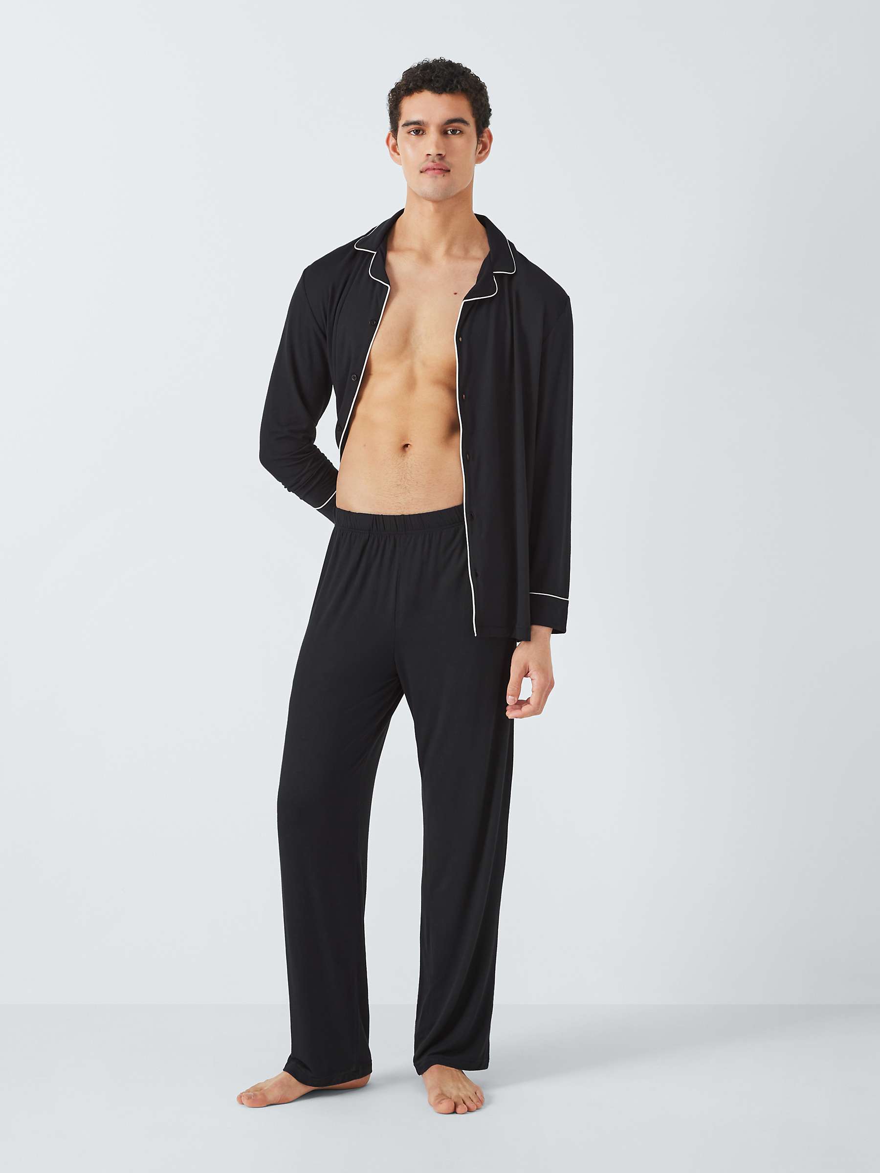 Buy John Lewis Modal Pyjama Set, Black Online at johnlewis.com
