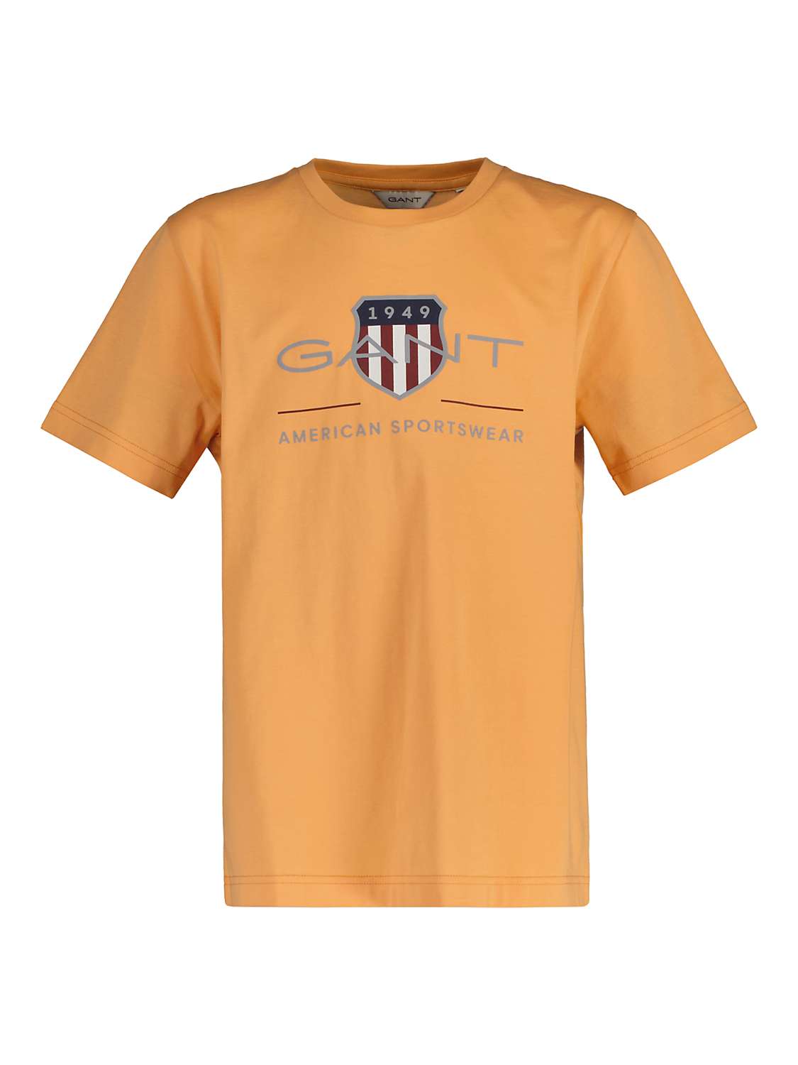 Buy GANT Kids' Organic Cotton Archive Shield T-Shirt, Orange Online at johnlewis.com