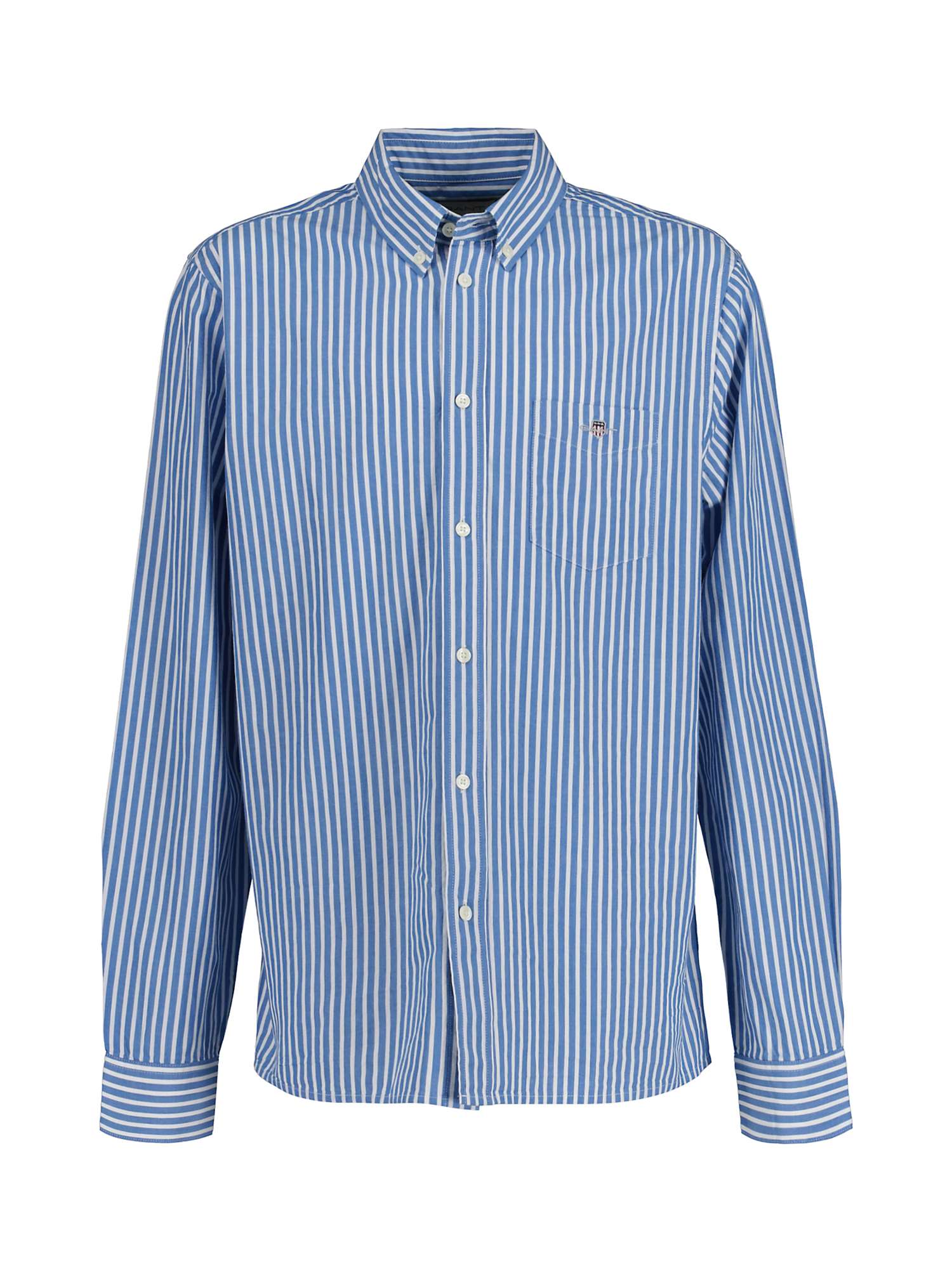 Buy GANT Kids' Stripe Shield Long Sleeve Shirt, Blue/White Online at johnlewis.com