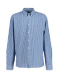 GANT Kids' Stripe Shield Long Sleeve Shirt, Blue/White