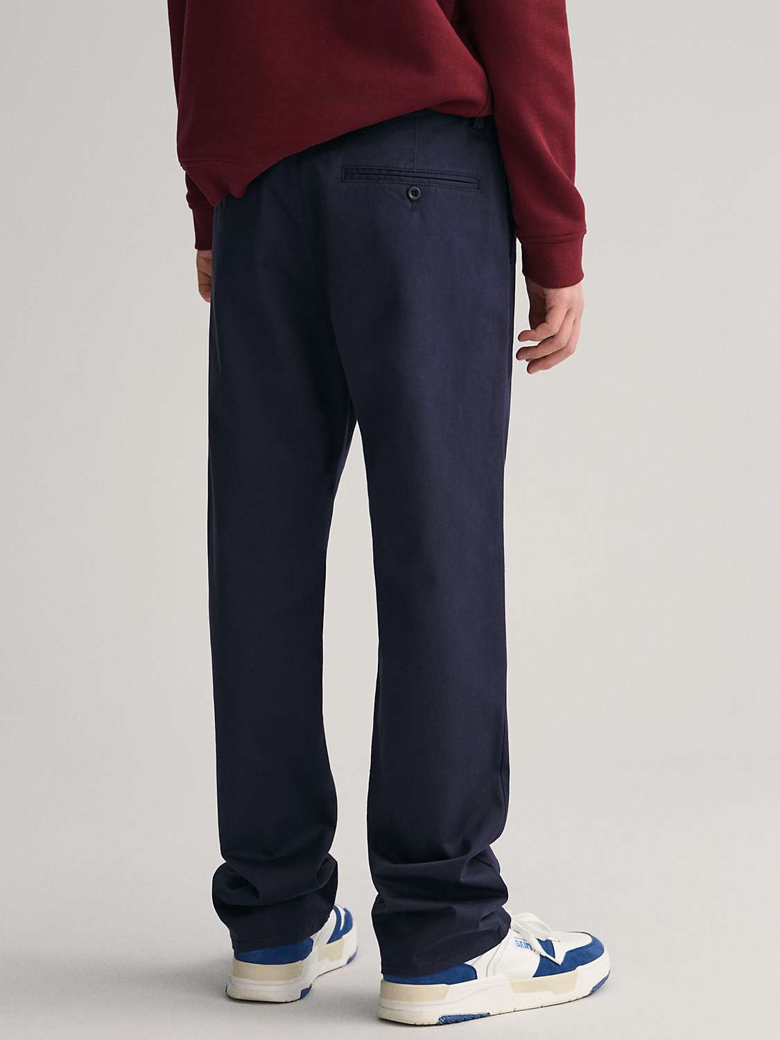 Buy GANT Kids' Organic Cotton Blend Chino Trousers, Navy Online at johnlewis.com