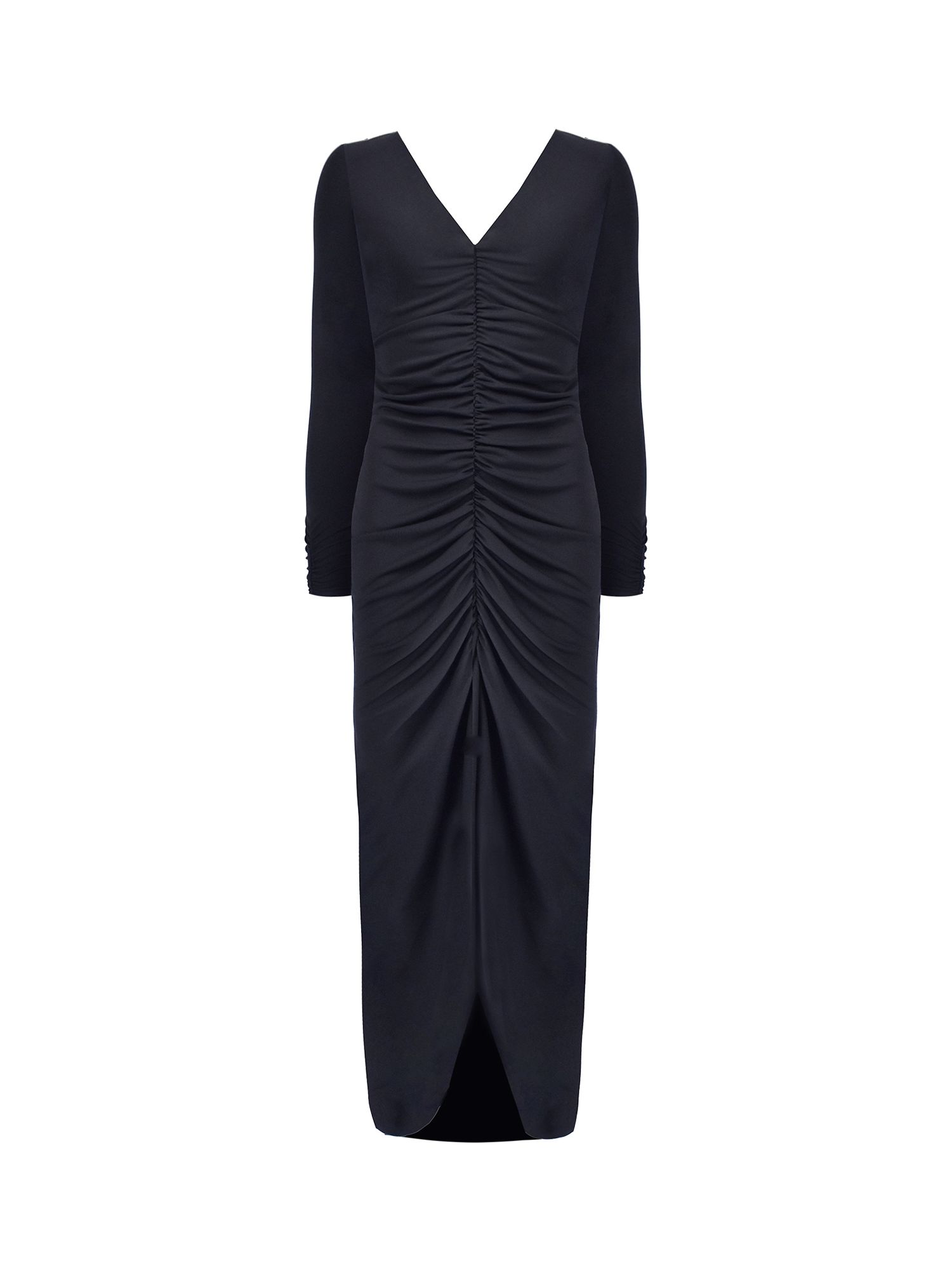 Buy Ro&Zo Petite Jersey Ruch Front Dress, Black Online at johnlewis.com