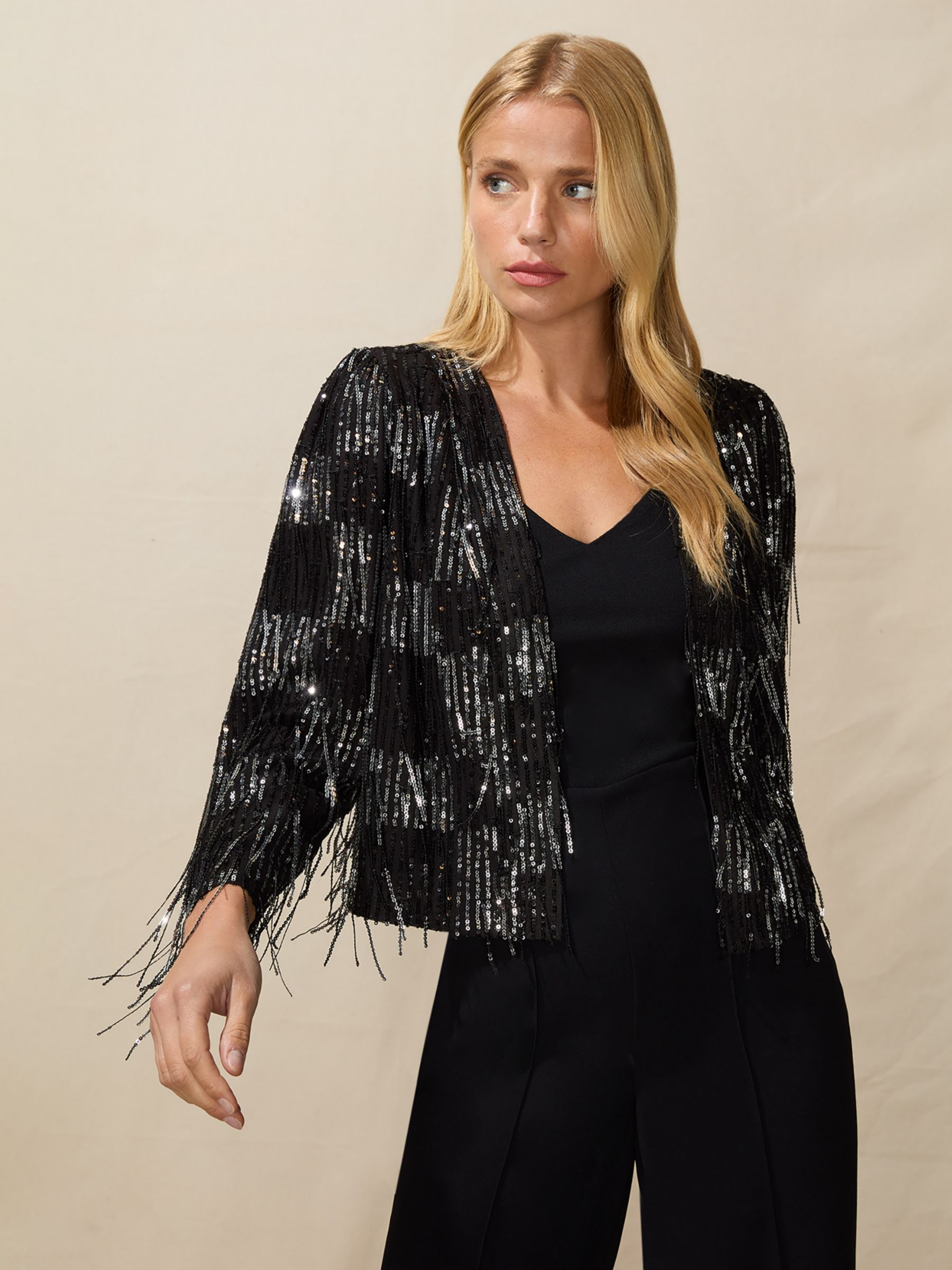 Sequin 2024 fringe cardigan