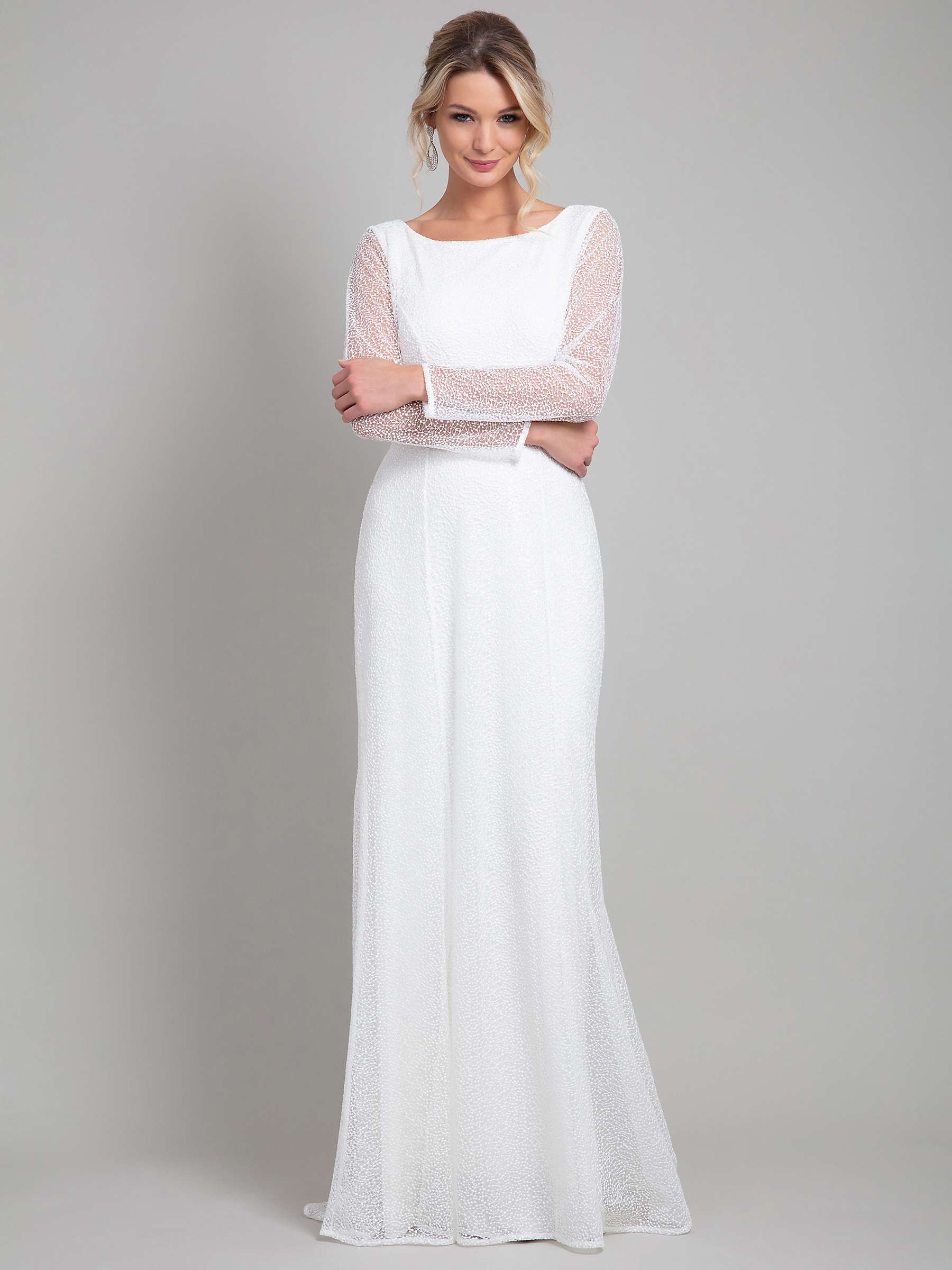 Alie Street Iris Sparkle Wedding Gown, White at John Lewis & Partners