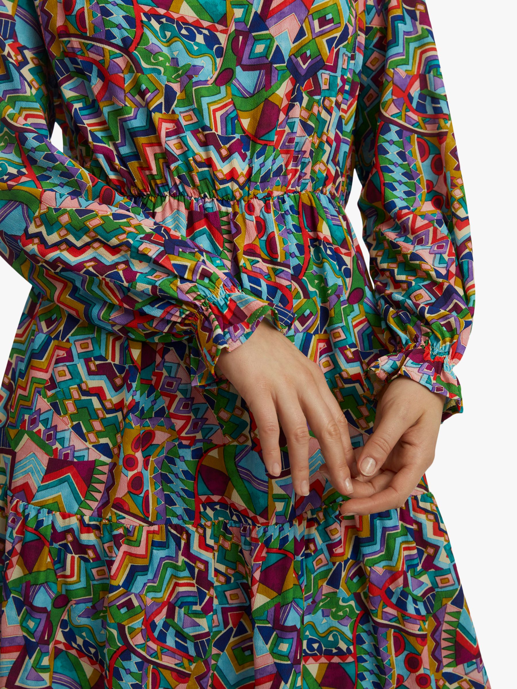 Buy James Lakeland Abstract Print Tiered Midi Dress, Multi Online at johnlewis.com