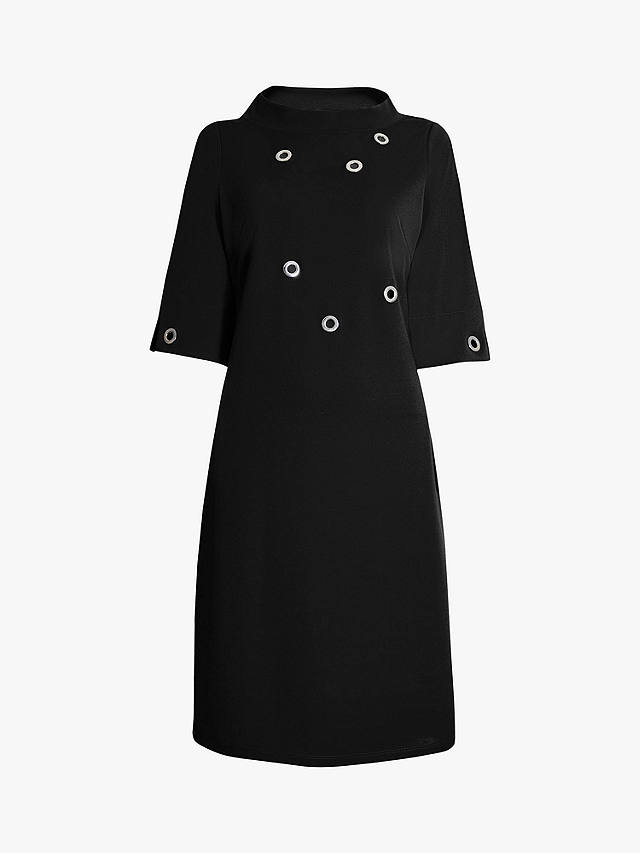 James Lakeland Eyelet High Collar Mini Dress, Black