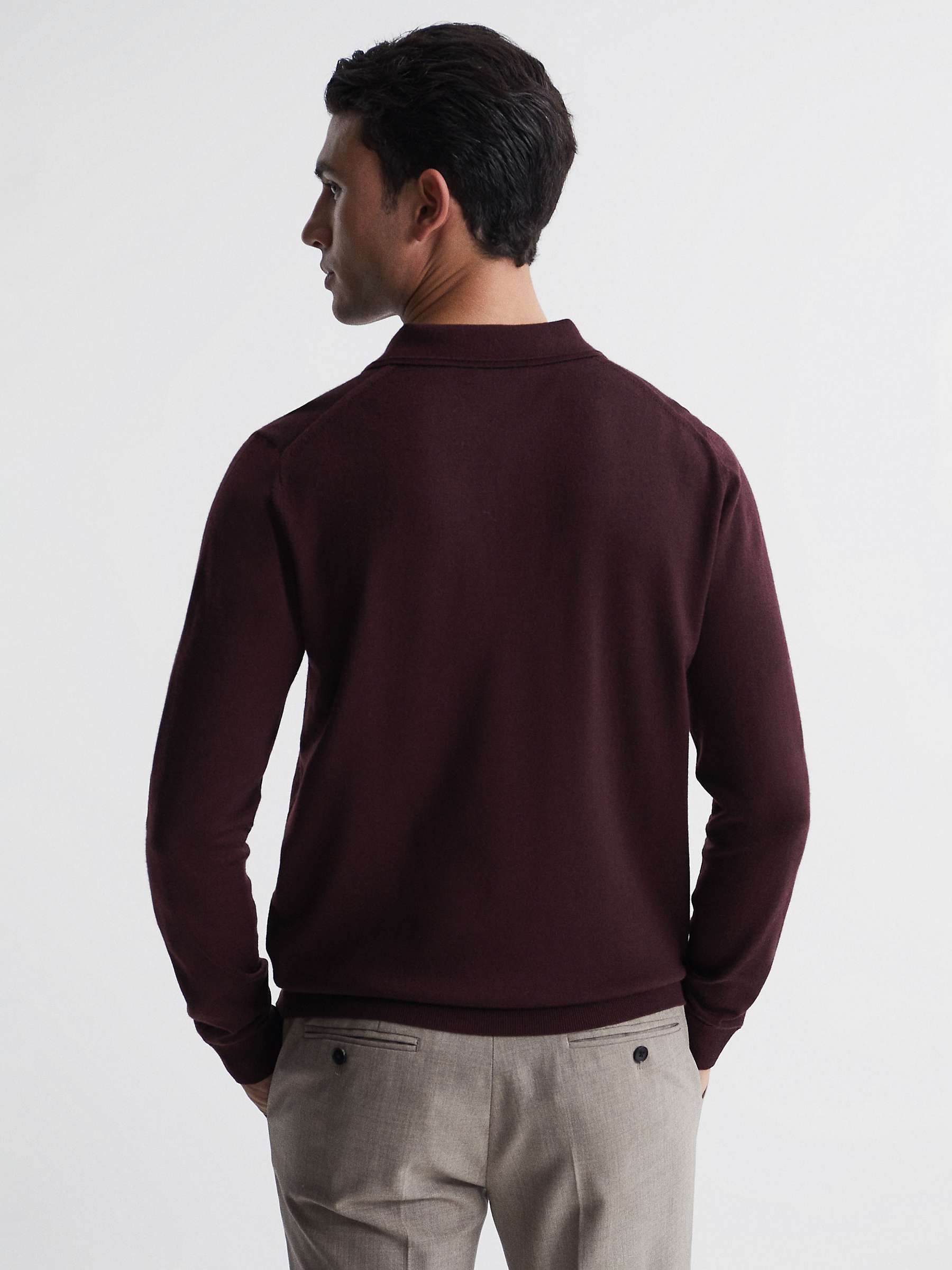 Buy Reiss Trafford Knitted Wool Long Sleeve Polo Top Online at johnlewis.com