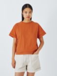John Lewis ANYDAY Ladder Trim Short Sleeve T-Shirt, Orange