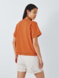 John Lewis ANYDAY Ladder Trim Short Sleeve T-Shirt, Orange