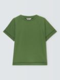 John Lewis ANYDAY Ladder Trim Short Sleeve T-Shirt, Green