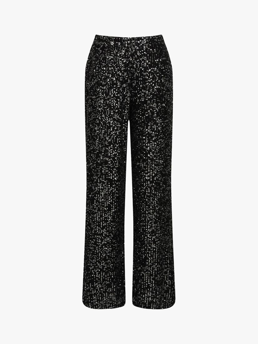 A-VIEW Alexi Sequin Trousers, Black, 8