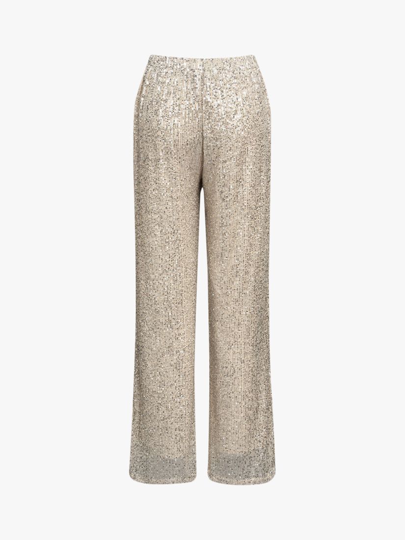 A-VIEW Alexi Sequin Trousers, Silver at John Lewis & Partners
