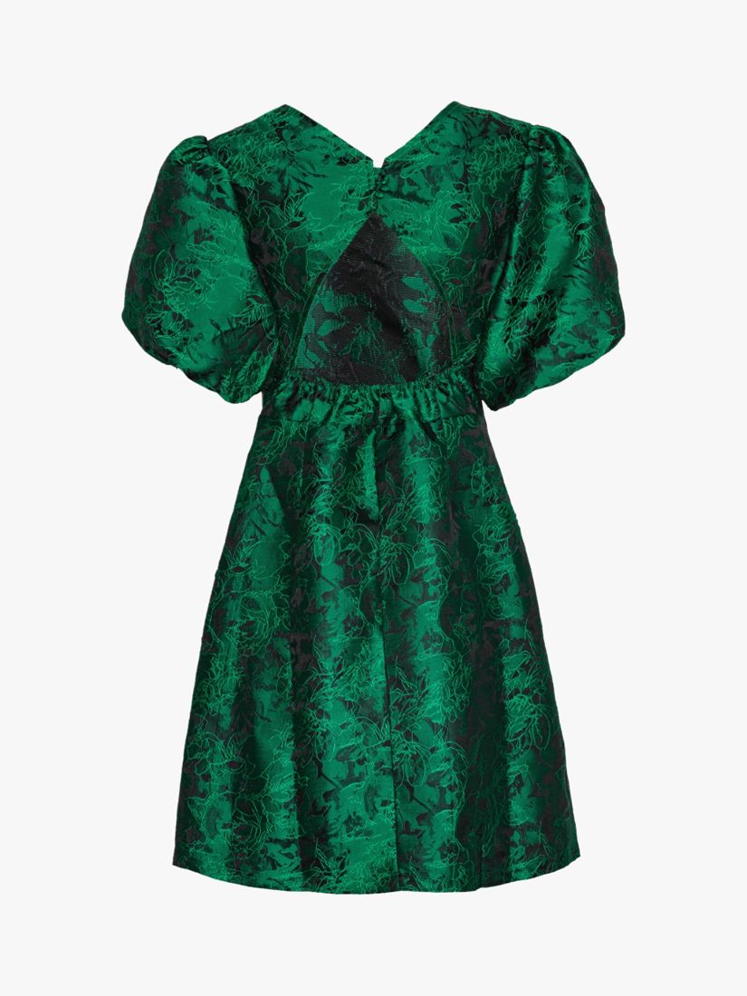 Buy A-VIEW Aria Puff Sleeve Mini Dress, Green Online at johnlewis.com
