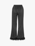 A-VIEW Brody Feather Detail Trousers, Black