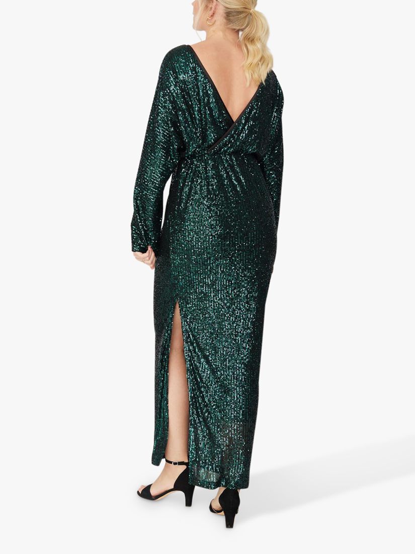 Buy A-VIEW Alexi Sequin Maxi Dress, Dark Green Online at johnlewis.com