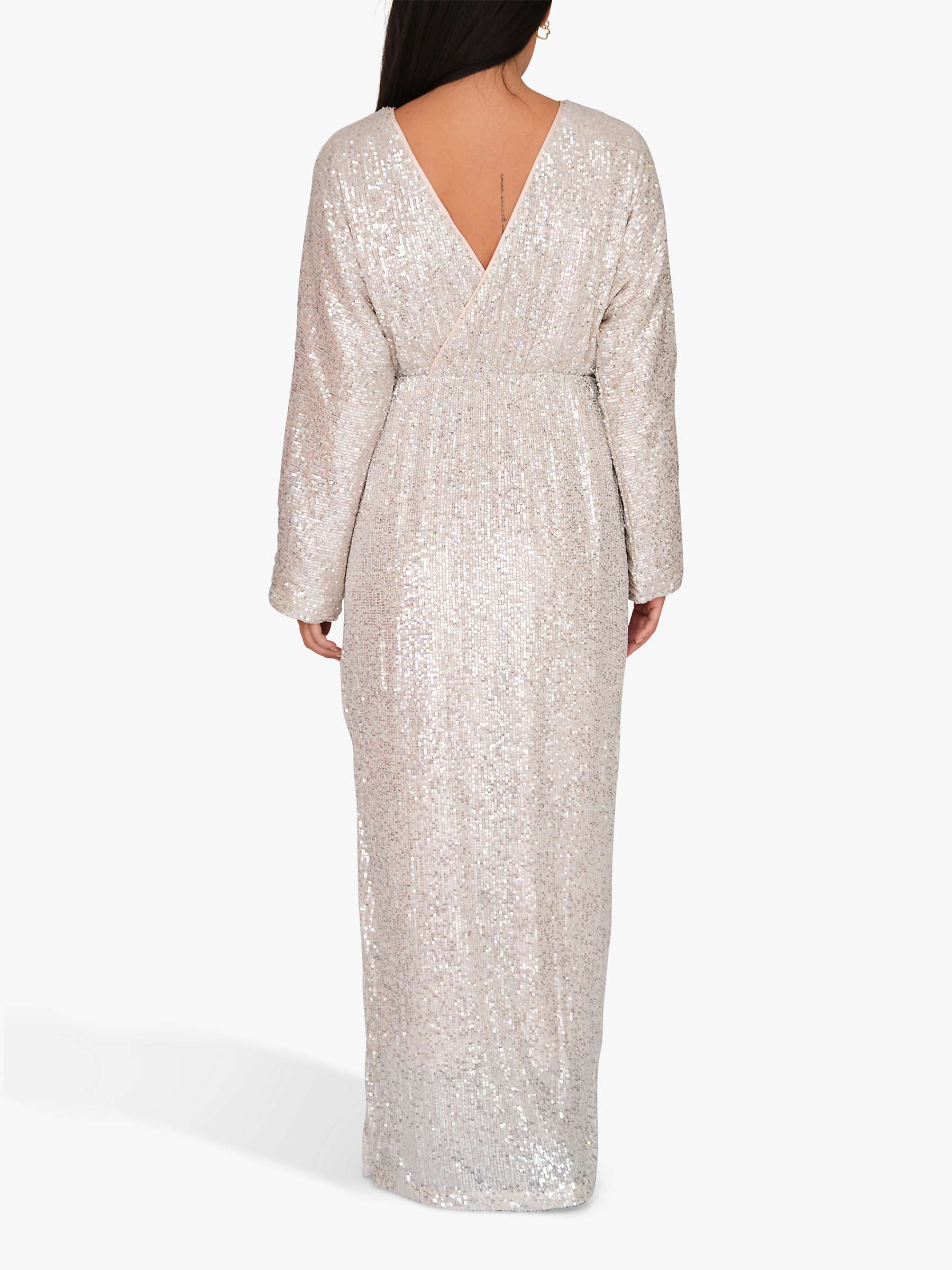 Buy A-VIEW Alexi Side Split Maxi Dress, Silver Online at johnlewis.com