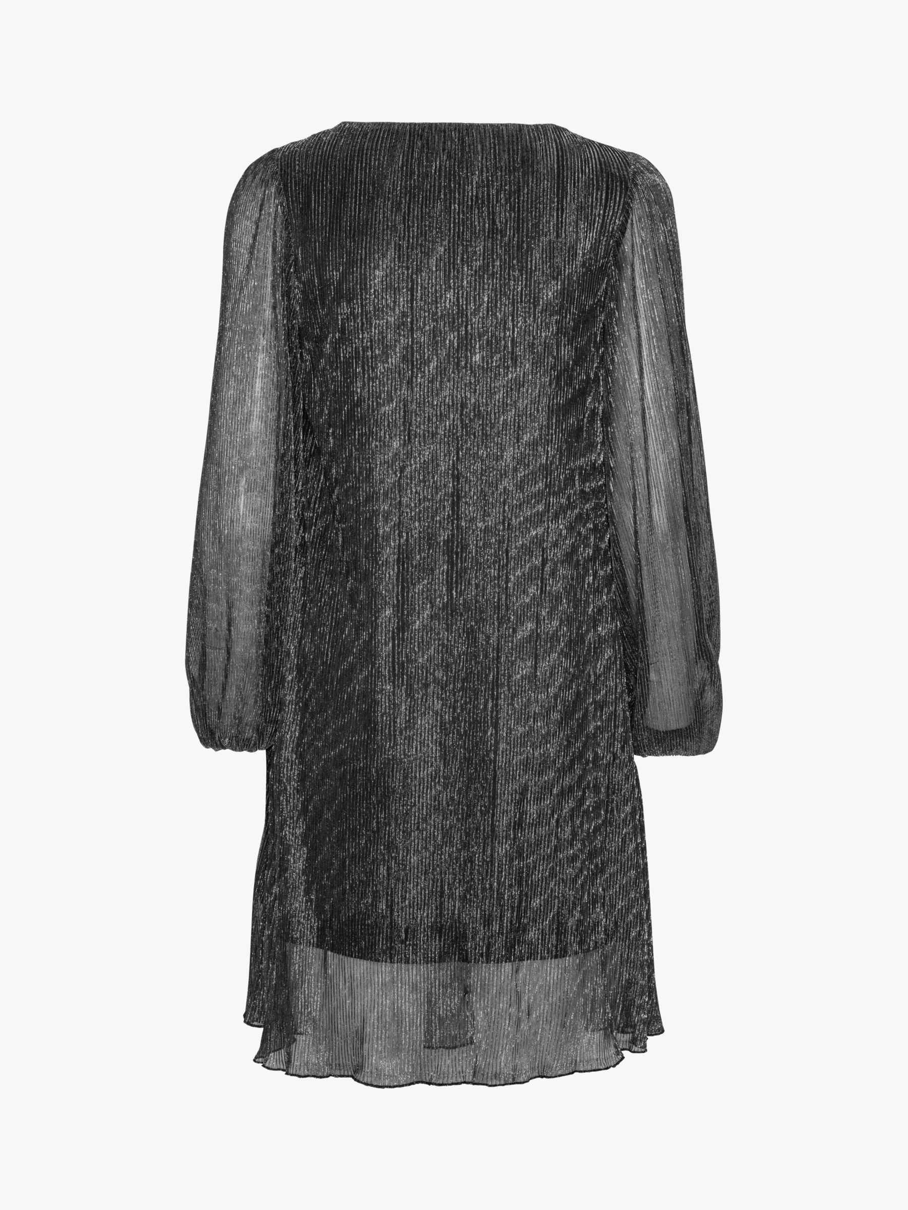 A-VIEW Fiba Mini Dress, Black/Silver at John Lewis & Partners