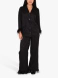 A-VIEW Brady Feather Cuff Loose Shirt, Black